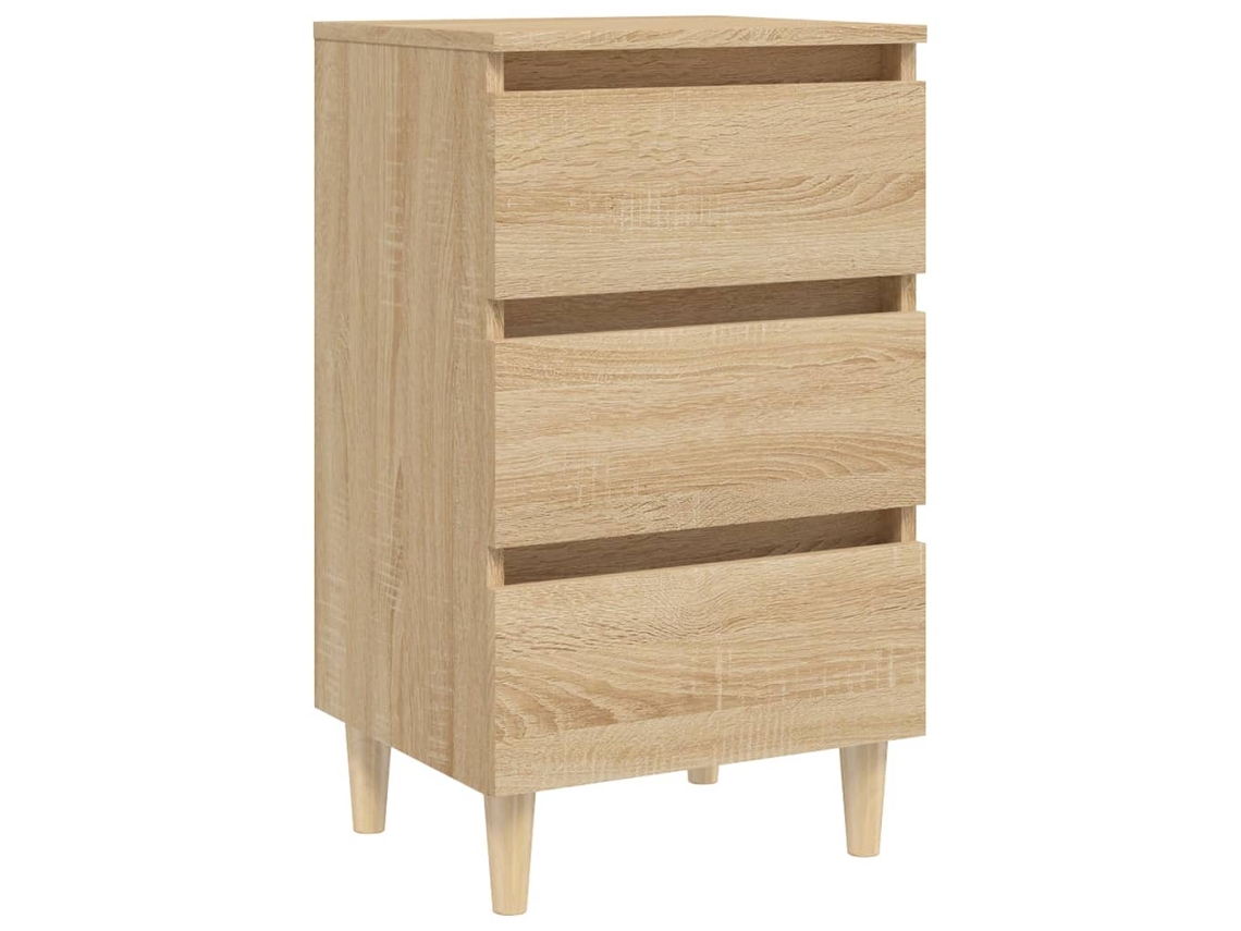 Maison Exclusive - Mesa De Cabeceira Pernas De Madeira 40x35x69cm Carvalho Sonoma