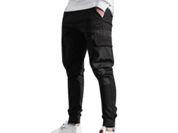 Rebe-calças Cargo Casuais Para Homem Jogging Combate Esportivas Xl Preto