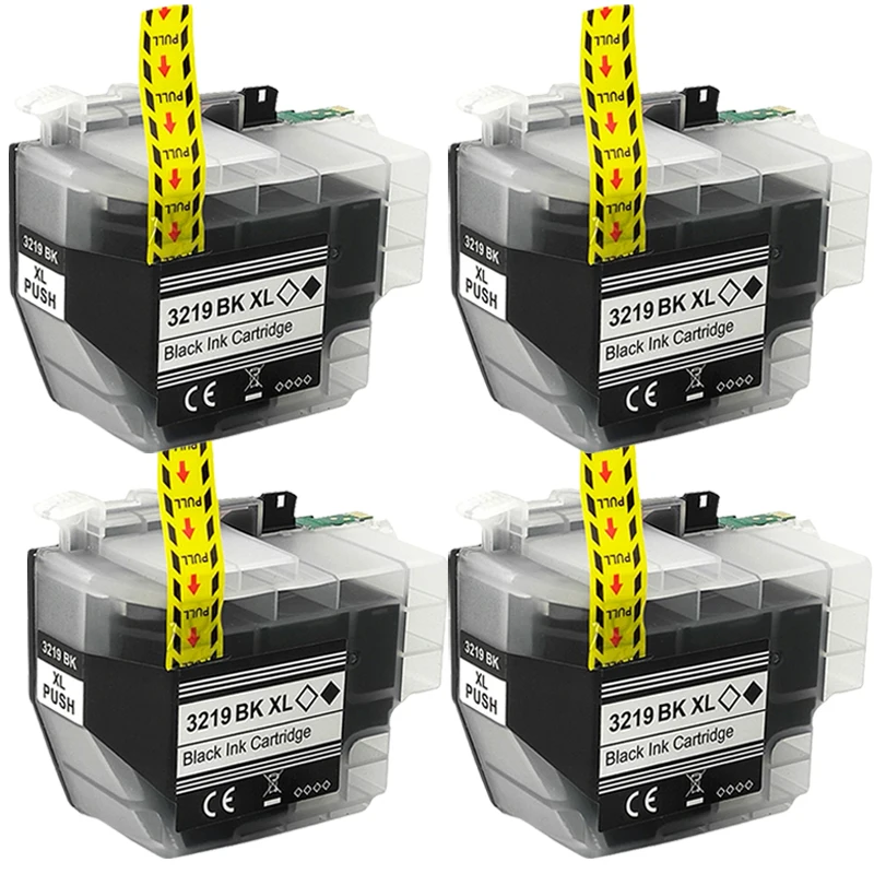 4 Tinteiros Pretos Lc3219xl 3219xl Lc3219 Lc3217 para Impressoras Brother Mfc J5330dw J5335dw J5730dw J5930dw J6530dw J6930dw J6935dw MDUG