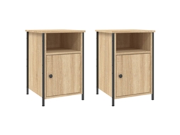 Conjunto de mesas de cabeceira em madeira Carvalho Sonoma 40x42x60 cm MAISON EXCLUSIVE