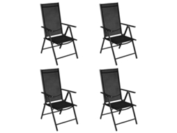Maison Exclusive - 5 Pcs Conjunto De Jantar Para Jardim Alumínio E Textilene Preto