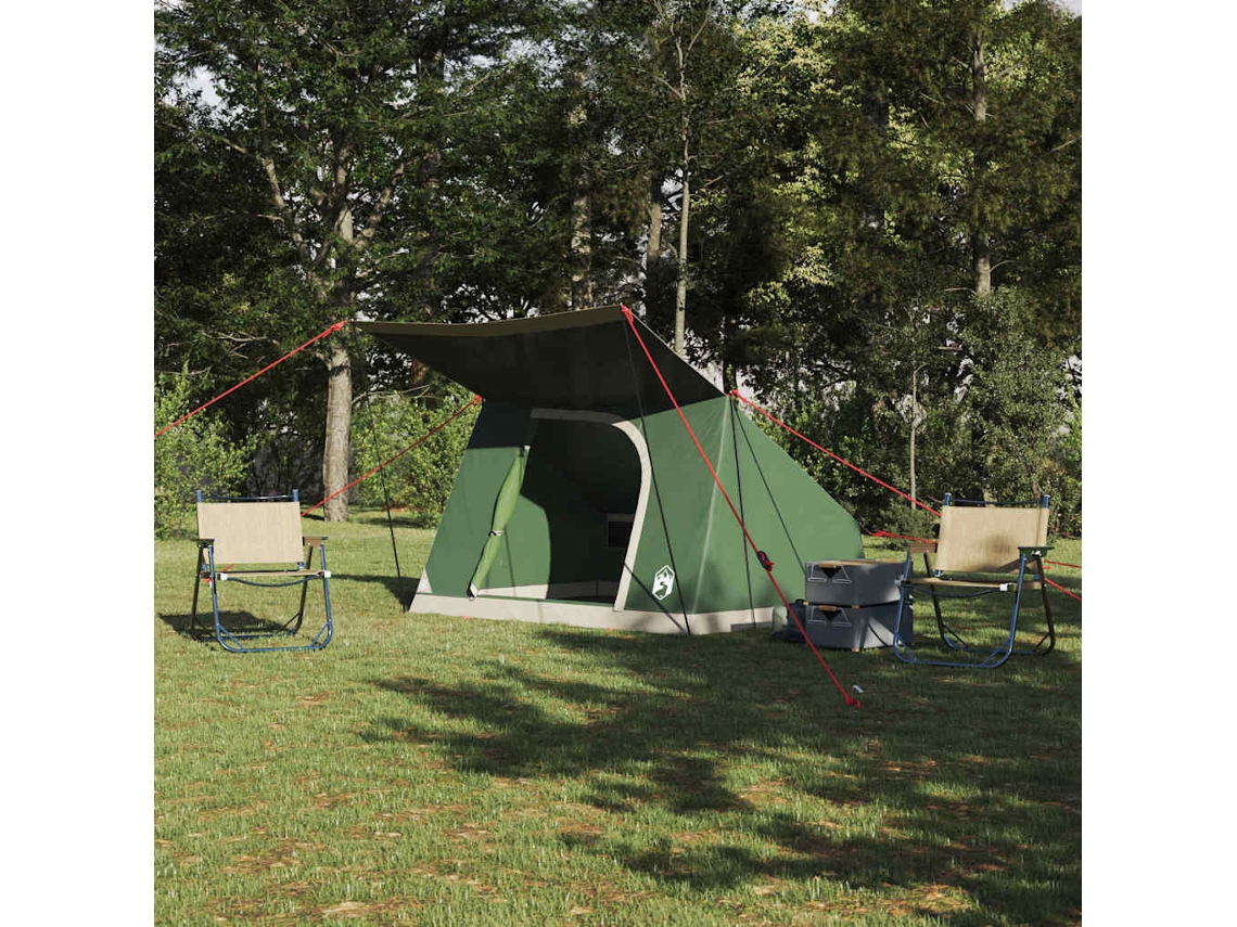 Vidaxl Barraca De Camping 4 Pessoa À Prova D'água Verde Tafetá