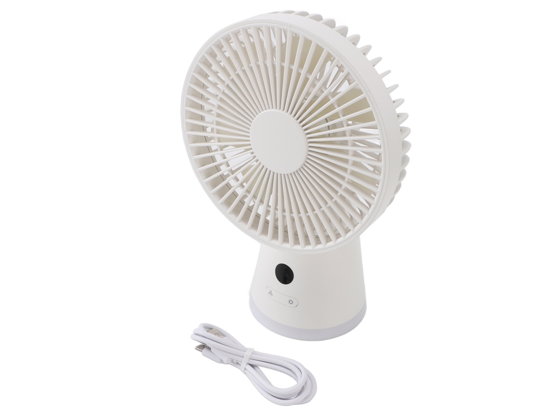 Laxiscreed Ventilador De Mesa Usb Recarregável Com Ajuste De 5 Velocidades E Luz Noturna