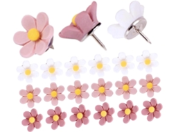 Conjunto de 30 enfeites decorativos de resina, duráveis e fáceis de usar, com design floral, ideais para paredes de fotos.