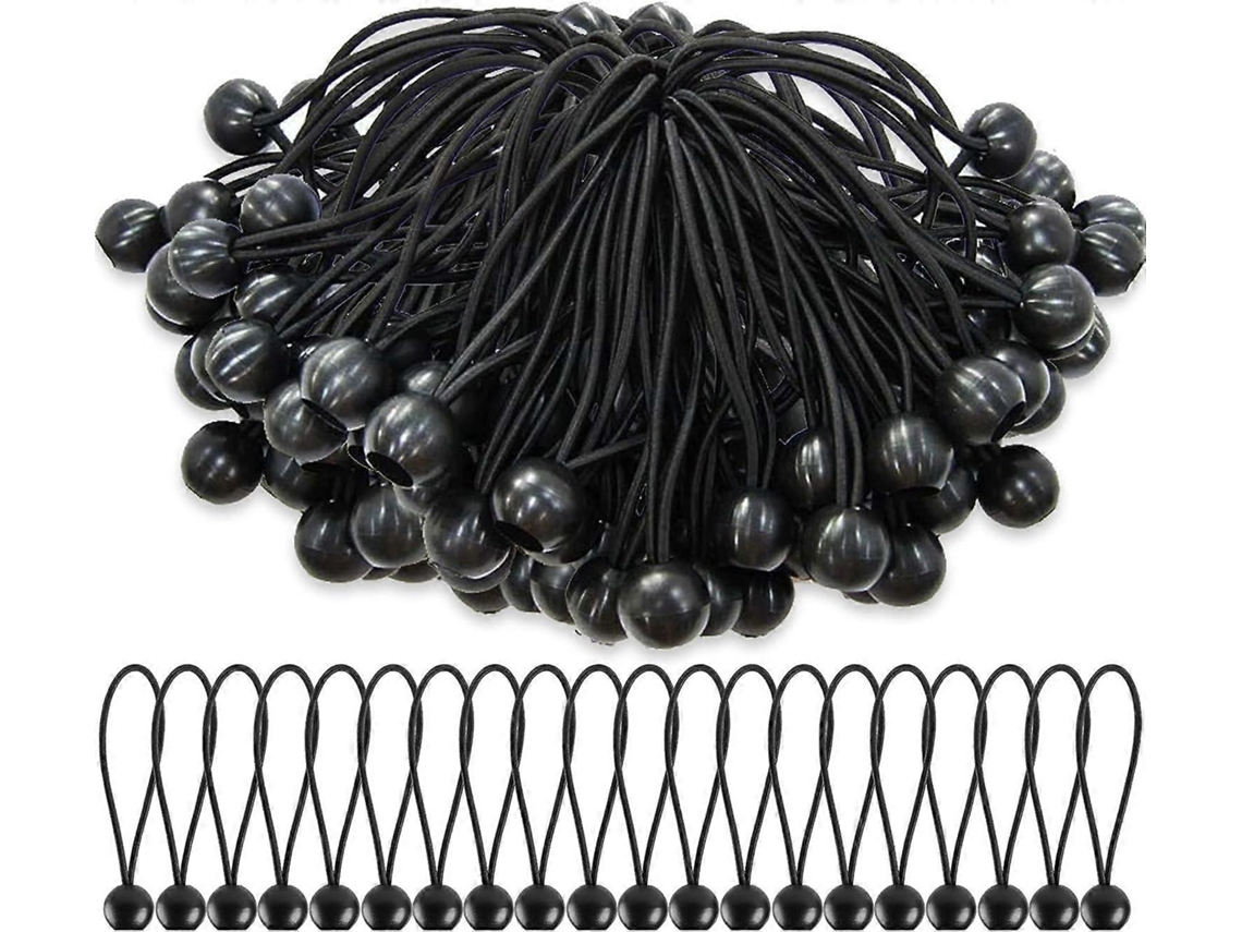 75 Cordas Elásticas com Bolas, Cordas de Amarra para Toldos, Barracas e Toldos, Elásticos Resistentes para Acampamento e Uso Comercial