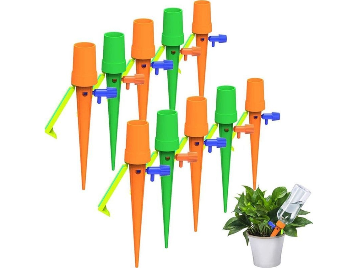Rebe-kit De Riego Automático Linjou 20 Piezas, Estacas De Riego Com Suporte Anti-queda, Para Plantas Interiores E Exteriores