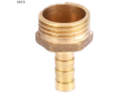 5 Peças Conector Macho Bsp De Latão Com Mangueira Barbada 8mm Adaptador Acoplamento (1/2")