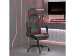 Vidaxl Cadeira Gaming Massagem + Apoio Couro Art. Preto/vermelho Tinto