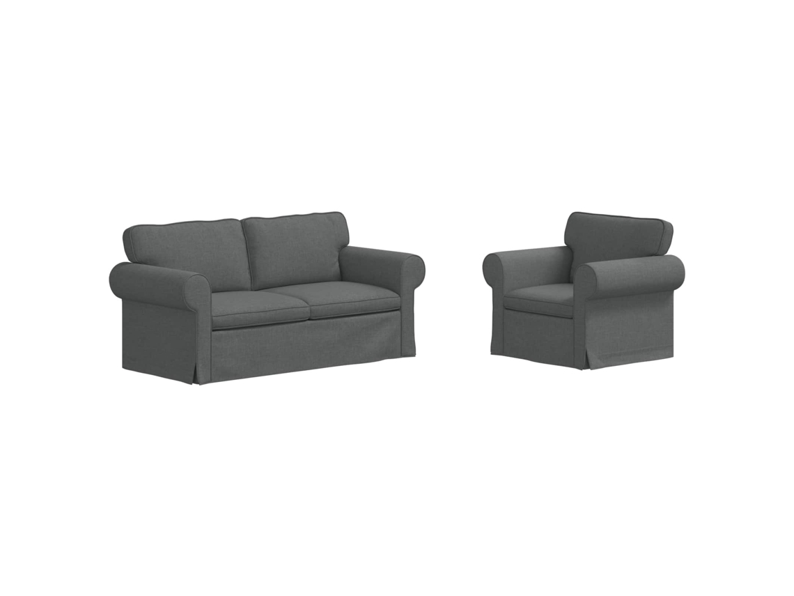 Maison Exclusive - Conjunto De Sofás 2 Unid. Cinza Escuro Tecido