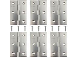 Conjunto De 6 Dobradiças Aço Inoxidável 7,6 Cm (3 Polegadas),