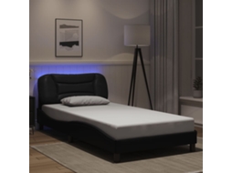 Vidaxl Estrutura De Cama Com Led Sem Colchão Hvar 100x200cm Preto