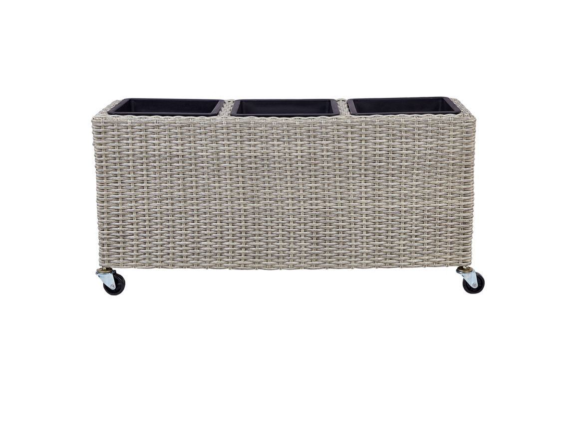 Vaso Beliani Bellis De Ratan Sintético Castanho Claro 82x28x40