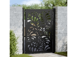 Vidaxl Portão De Jardim Preto 100x125 Cm Aço Design Ondulado