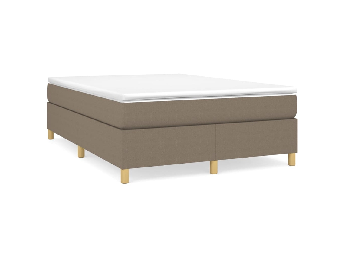 Cama com Molas e Colchão Tecido Castanho Acinzentado MAISON EXCLUSIVE (140x190 cm)