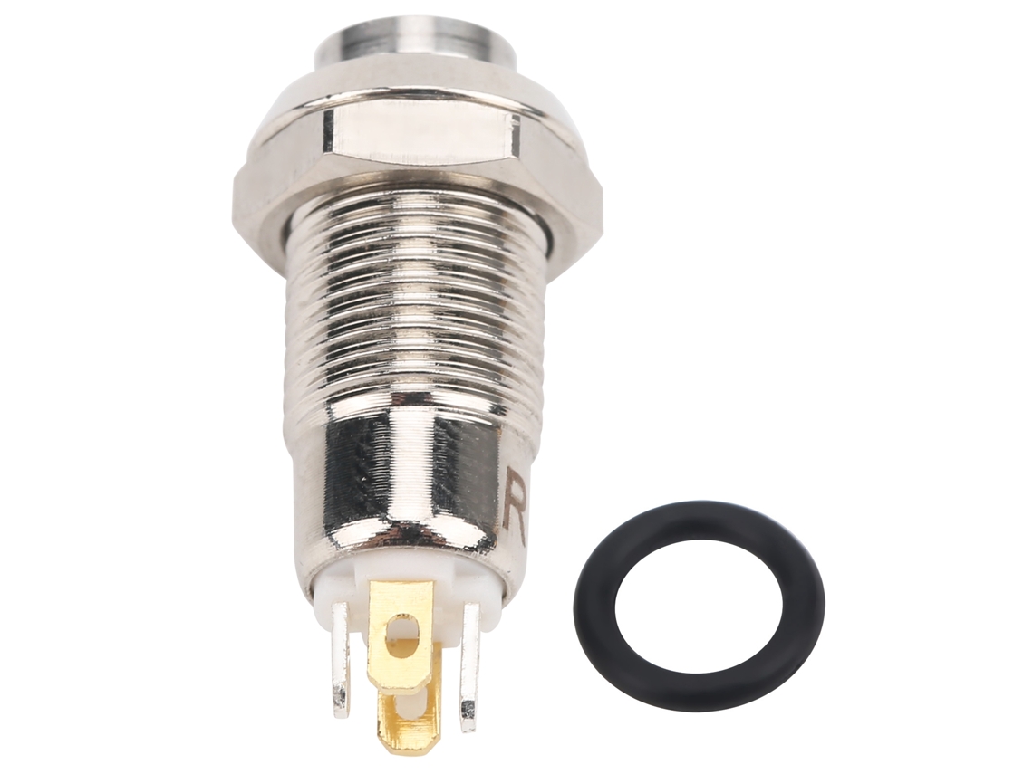 Botão Push Momentâneo 8mm Água Resistente Com Luz 3v Branco Inox Iniciar Interruptor
