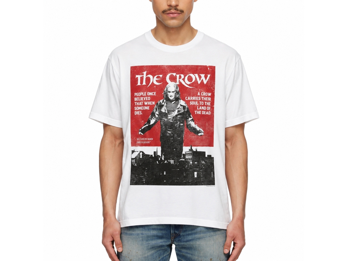 Rockinstone The Crow Movie Vintage Poster White Adult T-shirt Size:xxl