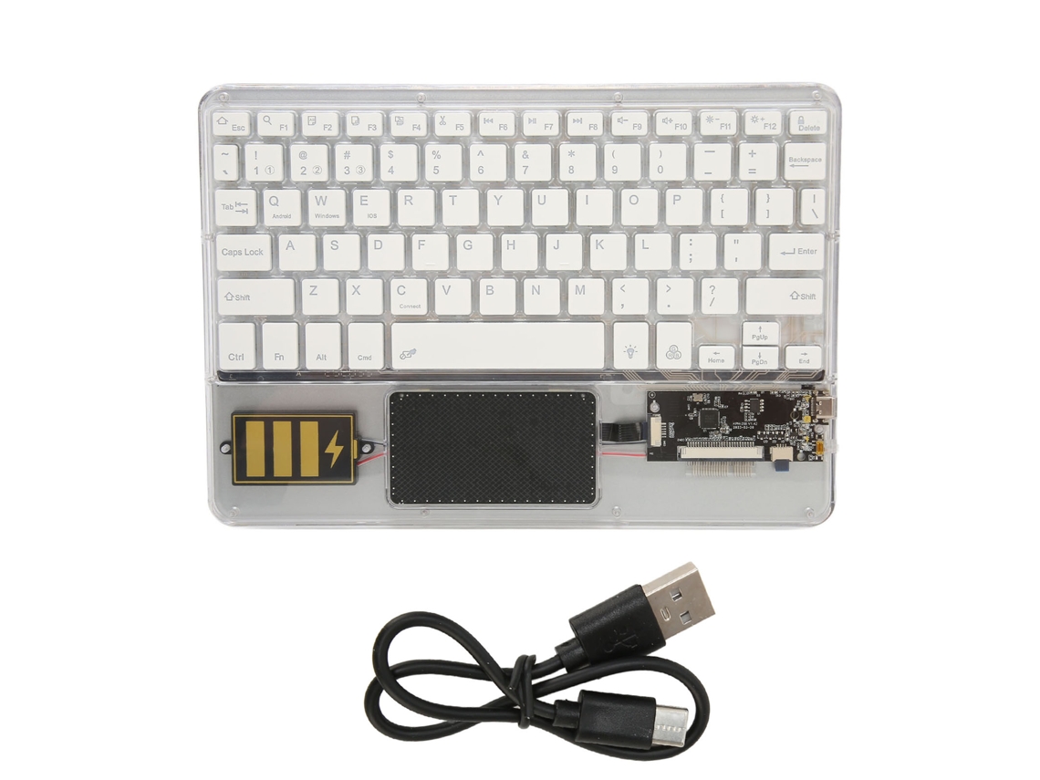 Aetheria teclado Bluetooth Sem Fio Multifuncional de Acrílico para Windows Android Ios Branco