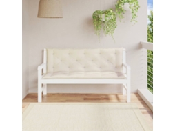 Vidaxl Almofadões Banco Jardim 2 Pcs Tecido Oxford Branco Nata