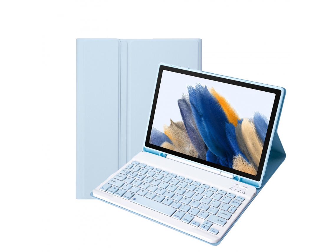 Capa Com Teclado Bluetooth, Compatível Com Samsung Galaxy Tab S9 11 Pol. X710/716b, Azul