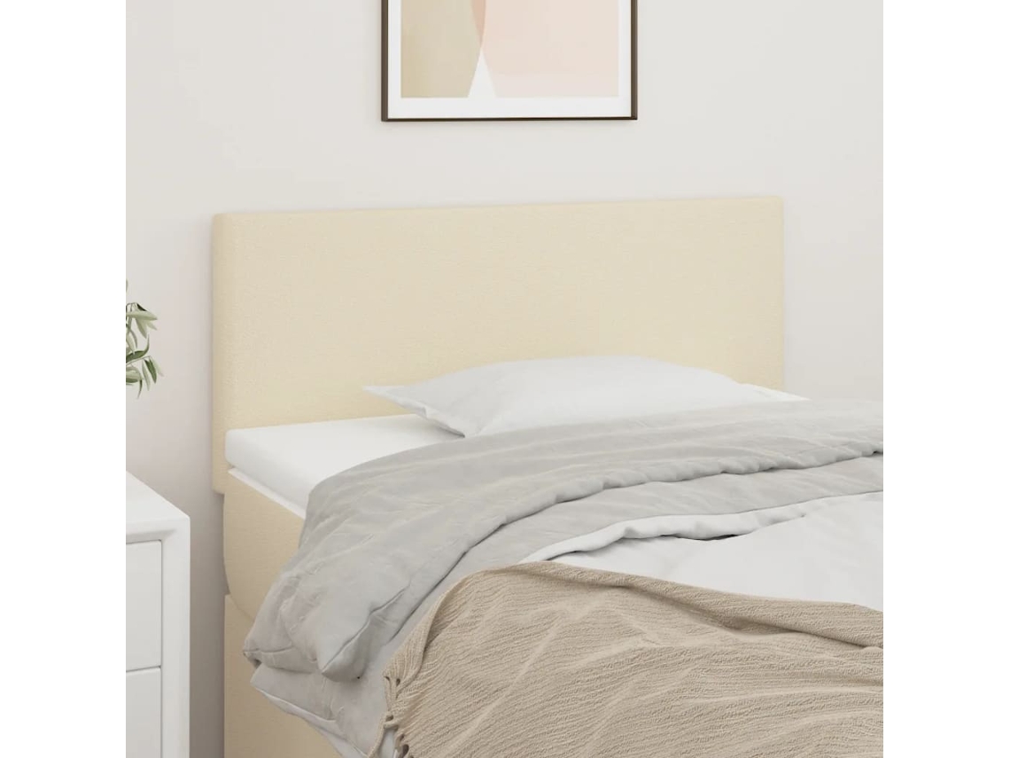 Vidaxl Cabeceira De Cama Couro Artificial 100x5x78/88 Cm Creme