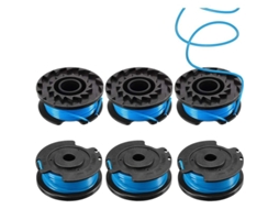 6 Bobinas De Fio De Cortador De Grama 19.7 Pés 0.065 Polegada Compatible Com Greenworks