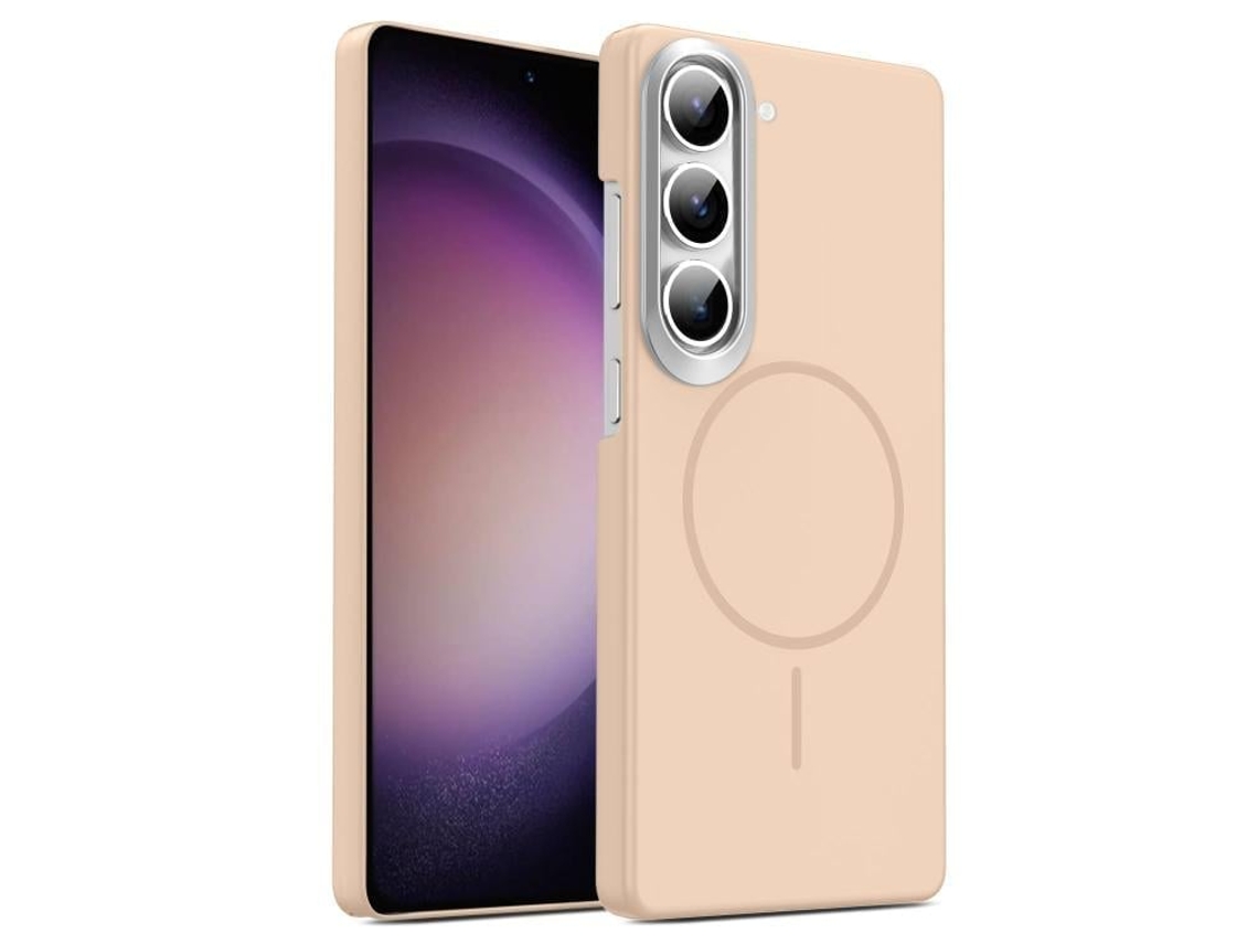 Capa Para Samsung Galaxy S23 5g Fina Circular Magsafe À Prova De Choque Dourada Em Policarbonato Ouro Deserto