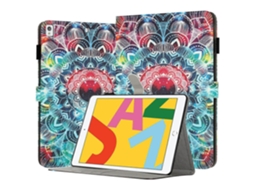 Capa protetora de couro sintético com padrão de mandala para iPad 10.2 (2019) (2020) Hengrongshen (2021)