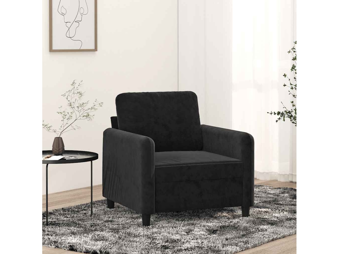Vidaxl Poltrona 60 Cm Veludo Preto
