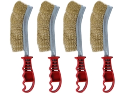 Conjunto De 4 Escovas Para Churrasco Com Cabo De Aço, Limpeza Pesada