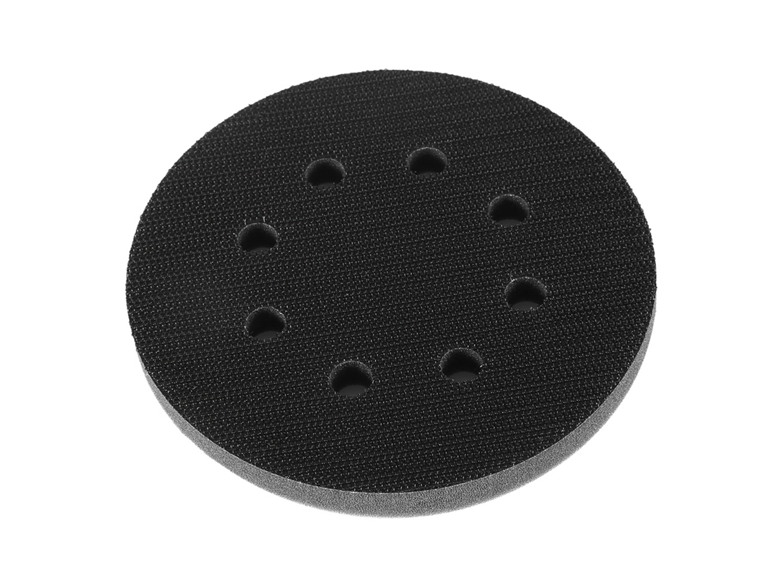 Almofada de espuma macia para interface de disco de lixa, 125 mm de diâmetro, 8 furos