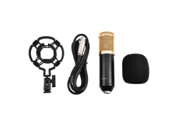 Micrófono Condensador Con Cable 3.5mm Para Grabación Estudio Con Soporte Anti-shock