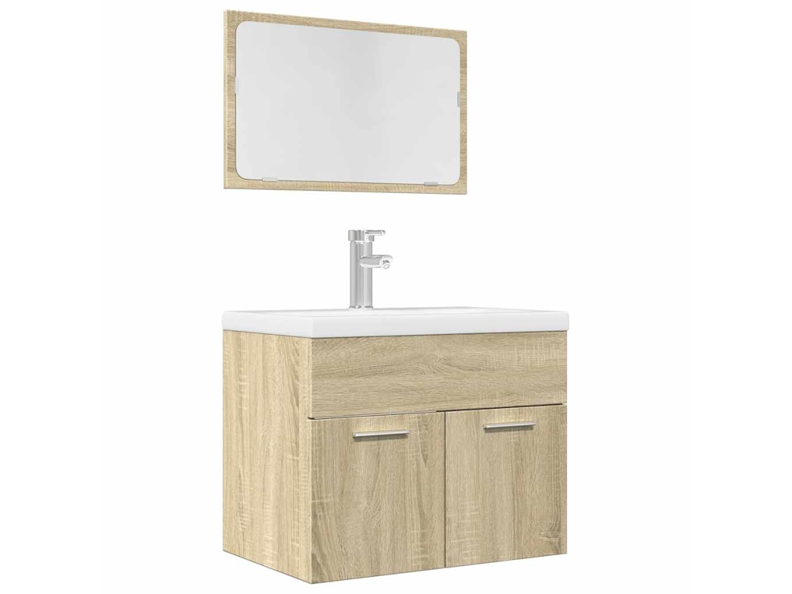 Vidaxl 2 Pcs Conj. Móveis Casa Banho Derivados Madeira Carvalho Sonoma