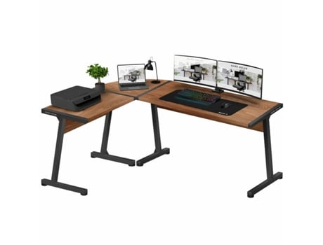 Mesa de escritório Mark Adler Ma Leader 5.5 Wn em bronze preto, 147 x 74 x 112 cm