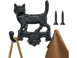 Gancho De Toalha Em Ferro Rústico Com Formato Gato