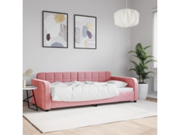 Vidaxl Sofá-cama 90x200 Cm Veludo Rosa