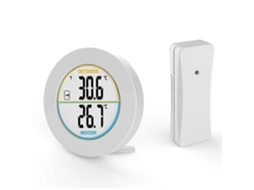 Termômetro Digital Sem Fio para Ambientes Internos e Externos, Branco. GOKOCO