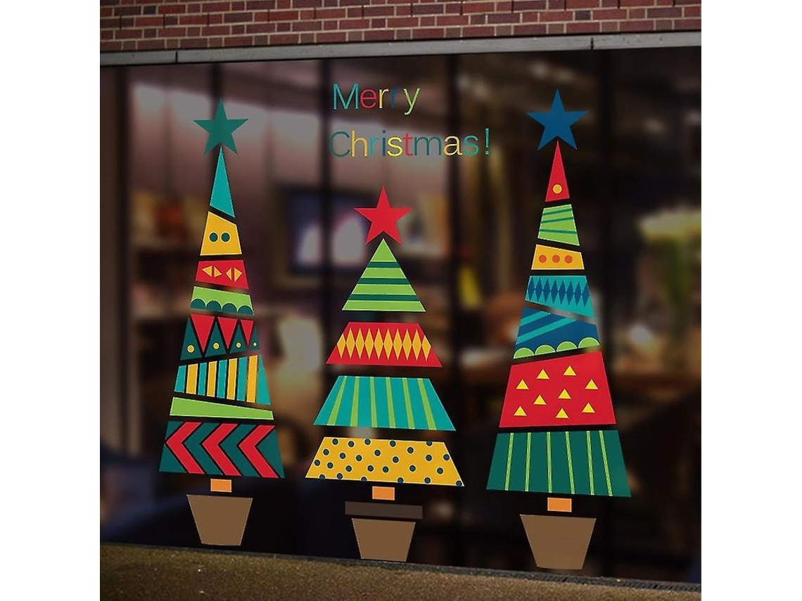 2026 adesivos de Janela de Natal, Decalques Festivos para Porta e Vitrine, Decorativos e Duráveis