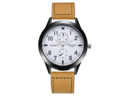 Reloj Hombre Gaiety Analógico De Cuarzo Con Correa De Pu Dial Redondo (caqui)