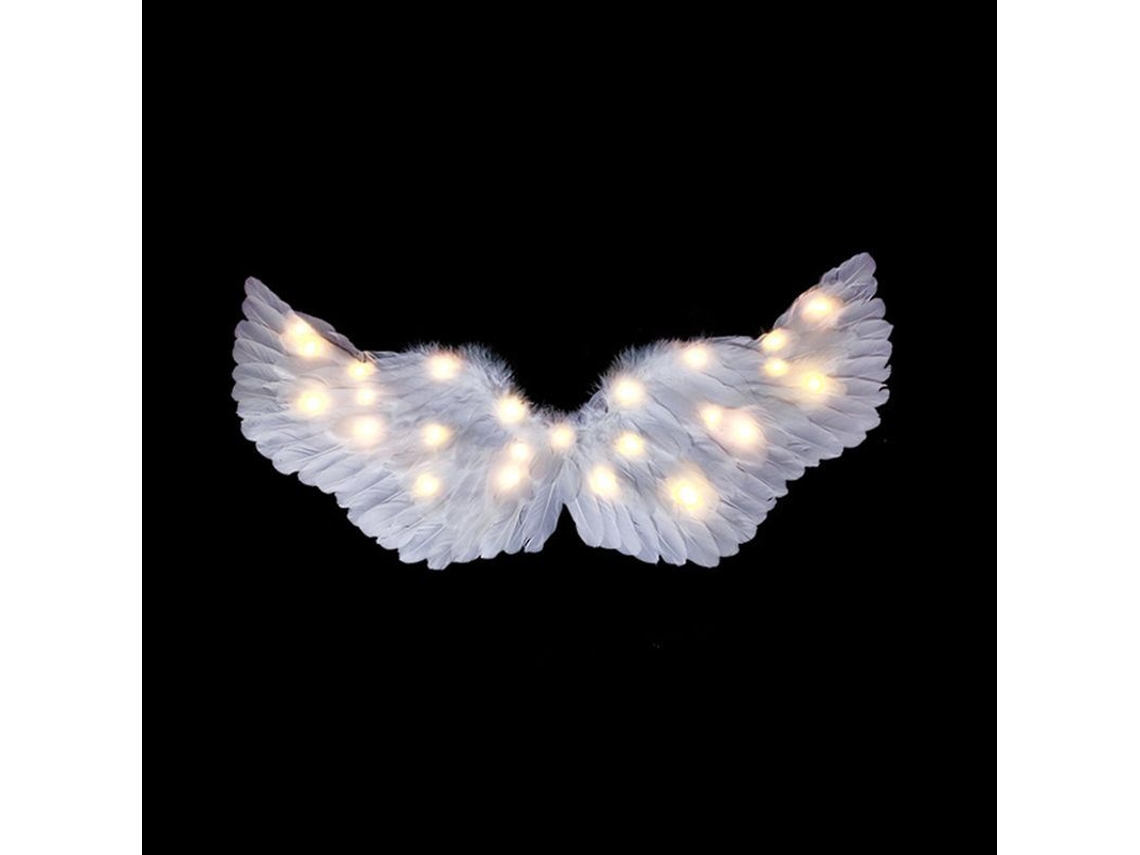 Fasst disfraz de Asas de Anjo Branco com Luzes Led, Asas e Auroras Iluminadas, Suprimentos de Festa para Adultos e Crianças