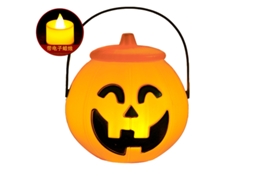 Laxiscreed Lanterna De Abóbora Iluminada Para Crianças, Decoração De Halloween Com Luz E Compartimento De Doces