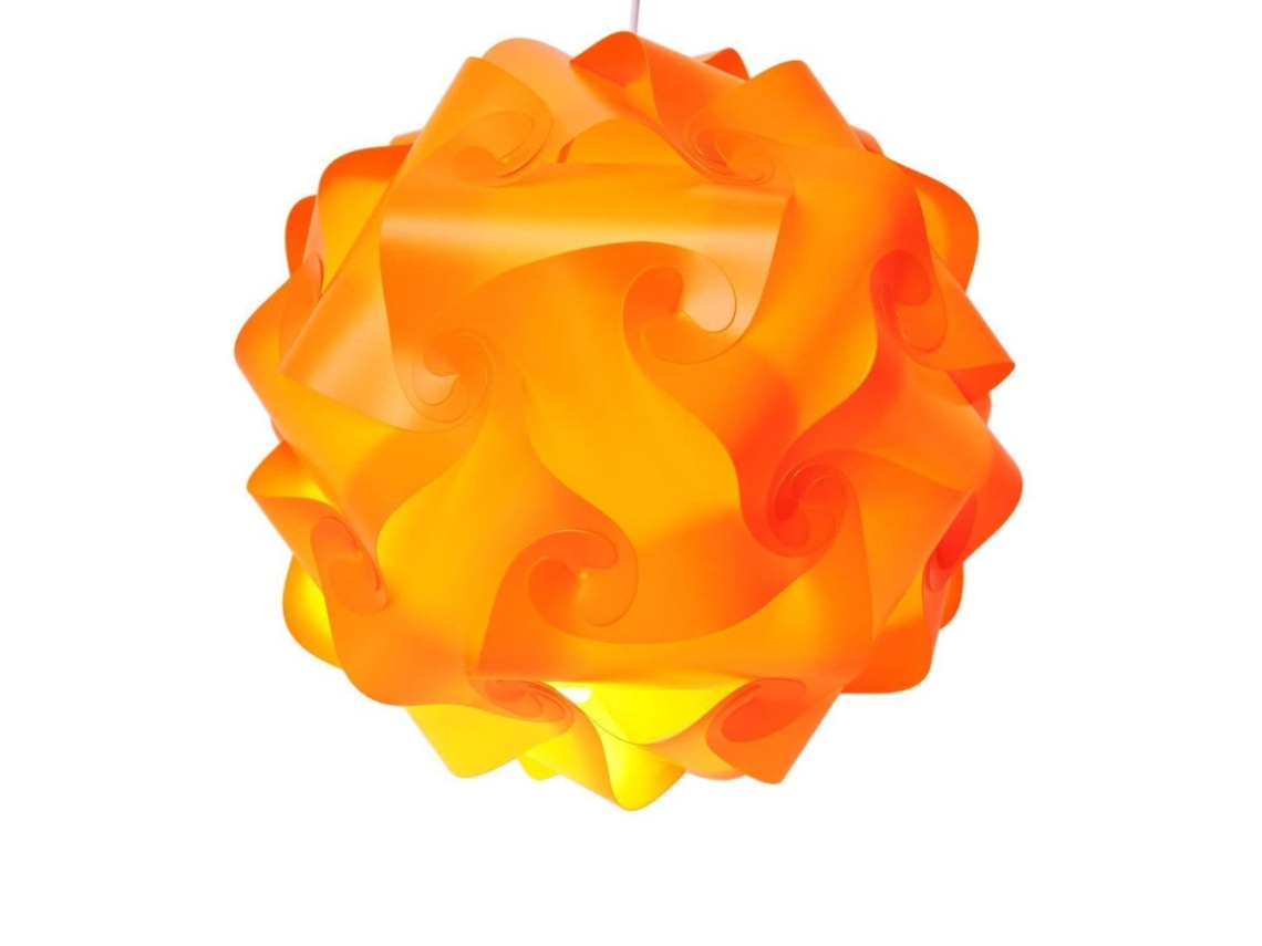 Lâmpada De Papel Diy Montável Enfeite Para Decoração De Quarto (laranja, M 10 Polegadas)