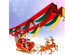 Decoração de Ondas, Decoração de Bandeira para Árvore, Pingente para Presente, Sino, Comprimento 5m, Largura 20cm