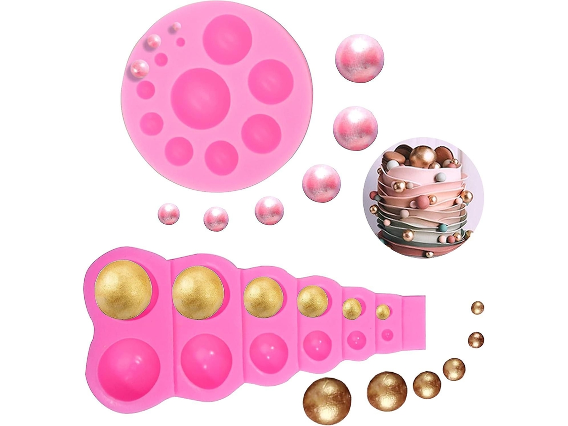 Molde De Silicone Para Bolo Com Pérolas 3d, Molde De Chocolate Em Forma De Cúpula Para Decoração De Doces