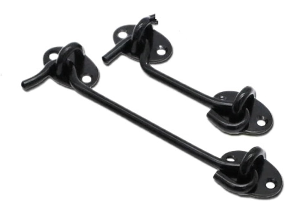 Fecho De Gancho E Olhal Para Porta, 5 Peças, Preto Prateado, 3-4 Polegadas Preto, 3 Polegadas