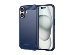 Capa De Tpu Para Iphone 16 - Textura Escovada De Fibra De Carbono