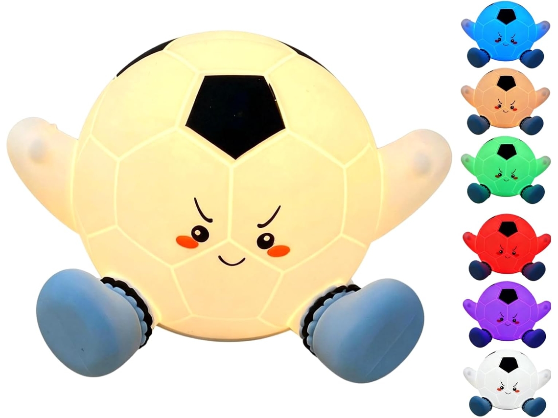 Luminária Noturna De Futebol Infantil, Recarregável, Com 7 Cores E