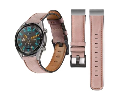 Bracelete Classic Vintage em Pele Ecológico Garmin Marq Adventurer Performance Edition Rosa