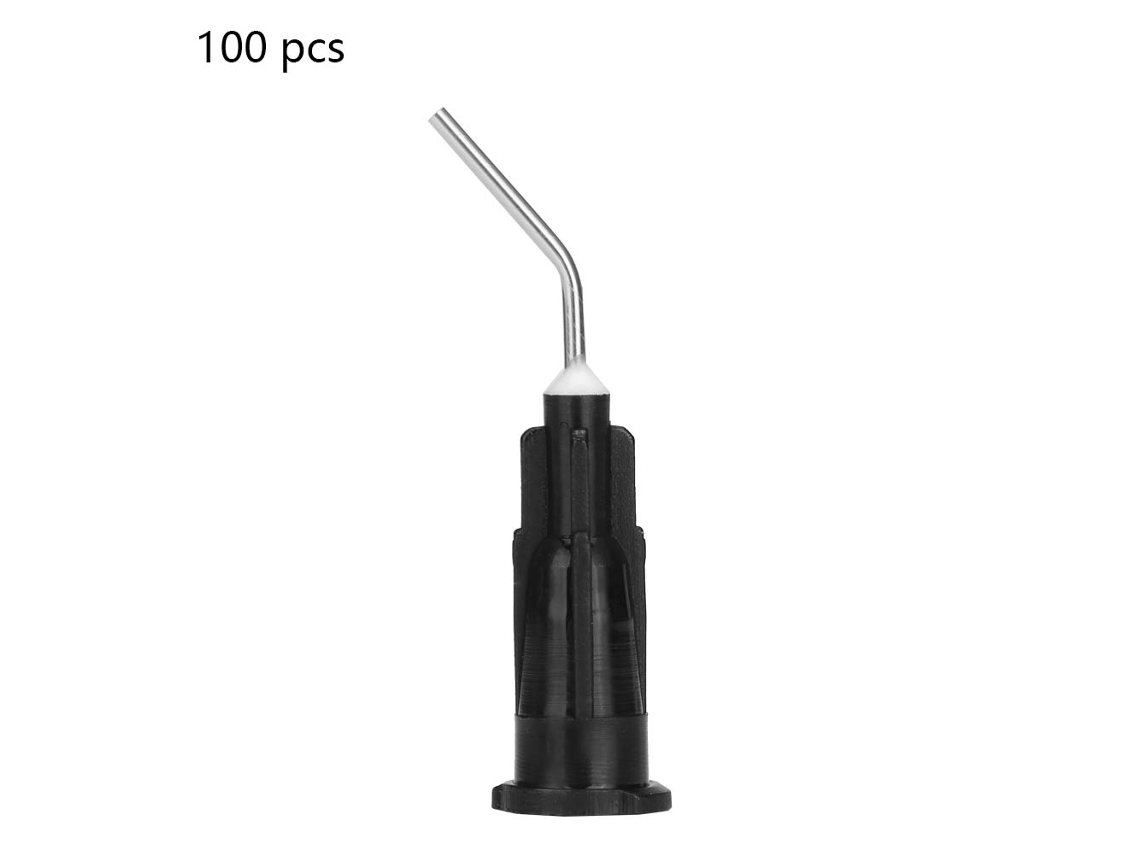 100 Agulhas De Irrigação Dentárias Descartáveis Pré-dobradas (20g 0.88mm)