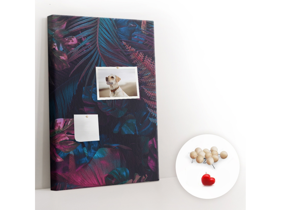 Quadro De Cortiça Folhas Tropicais Para O Escritório Espelharte (40x60 Cm)