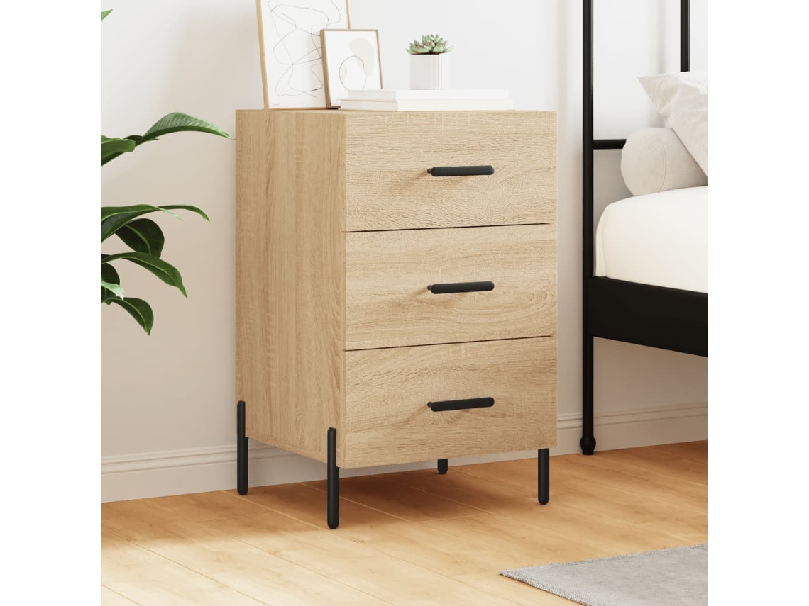 Vidaxl Mesa De Cabeceira 40x40x66 Cm Derivados Madeira Carvalho Sonoma